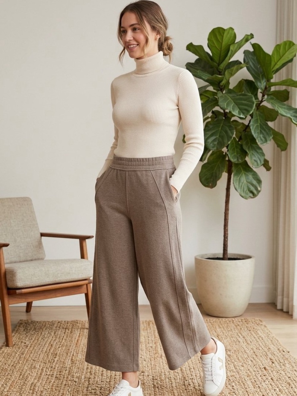 Lululemon Scuba Wide Leg Waffle Knit Pant